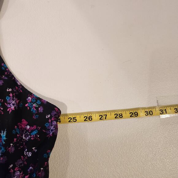 Torrid Black Floral V Neck Sleeveless Mini Skater Dress Size 4X Whimsigoth - Picture 7 of 10